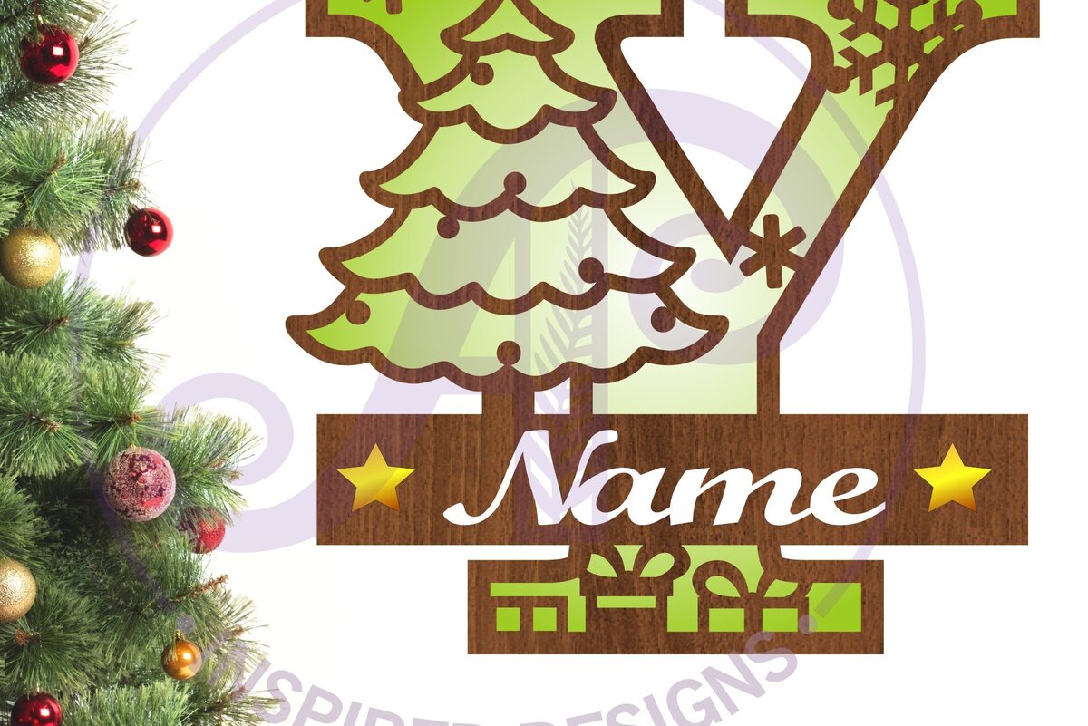 Intra απο ξύλο plywood 3mm-4mm πάχος Χριστουγεννιάτικο μονόγραμμα με κεφαλαίο γράμμα Y Δίασταση 30x20 cm INTRAFABR-79721871