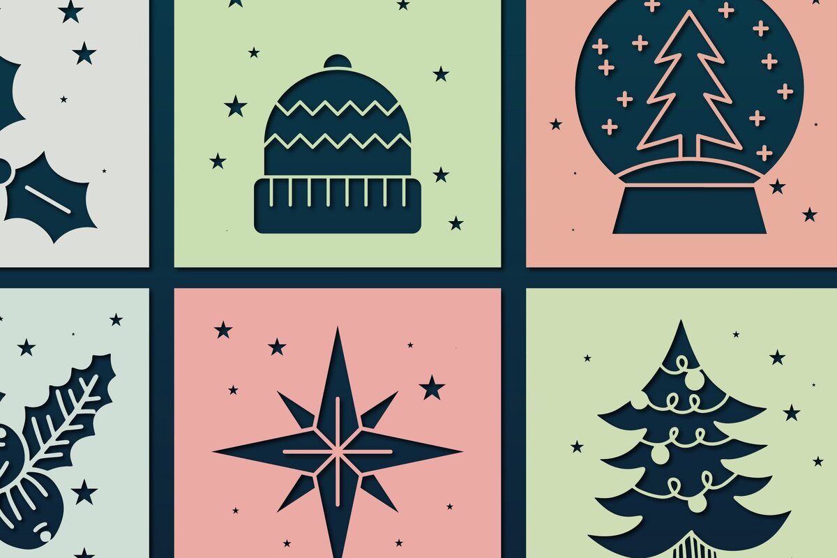 Σετ των 2 Intra απο ξύλο plywood 3mm-4mm πάχος χριστουγεννιάτικων καρτών Δίασταση 15x15 cm INTRAFABR-32797161