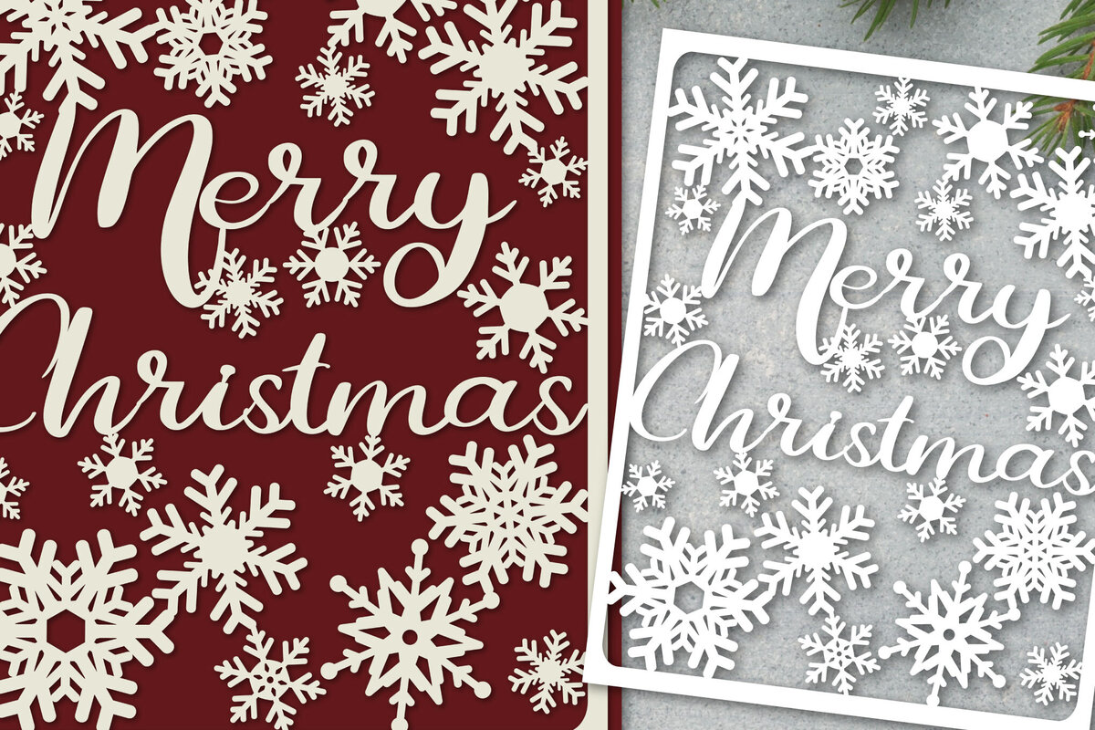 Σετ των 2 Intra απο ξύλο plywood 3mm-4mm πάχος Χριστουγεννιάτικη κάρτα Σχεδιασμός , νιφάδες χιονιού Δίασταση 1700x2200 cm INTRAFABR-119714855