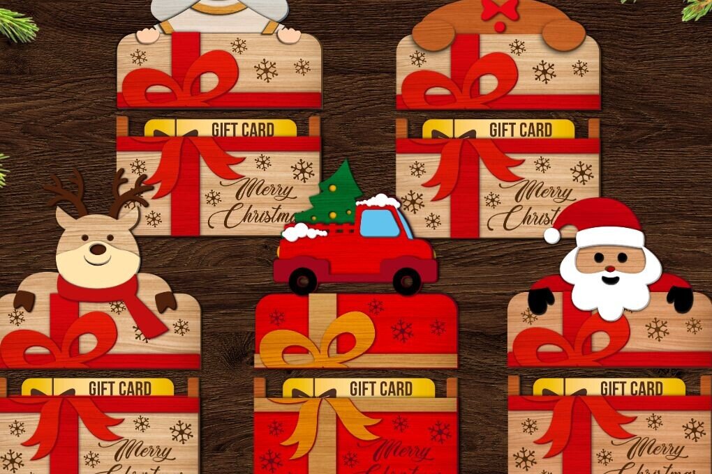 Intra απο ξύλο plywood 3mm-4mm πάχος Θήκη χριστουγεννιάτικων καρτών με λέιζερ Δίασταση 15x15 cm INTRAFABR-103303779