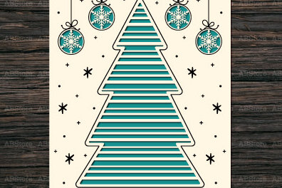 Σετ των 2 Intra απο ξύλο plywood 3mm-4mm πάχος Χριστουγεννιάτικη κάρτα κοπής χαρτιού Δίασταση 15x15 cm INTRAFABR-107548340