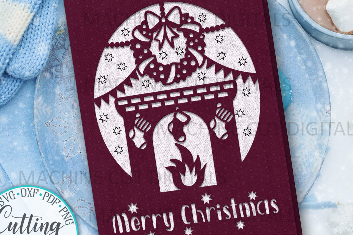 Σετ των 3 Intra απο ξύλο plywood 3mm-4mm πάχος Κόψιμο με λέιζερ με χριστουγεννιάτικη κάρτα Δίασταση 5x7 cm INTRAFABR-7003985