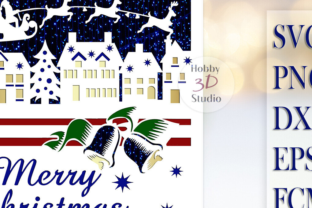 Σετ των 3 Intra απο ξύλο plywood 3mm-4mm πάχος Χριστουγεννιάτικη κάρτα κομμένα έγχρωμα πρότυπα Δίασταση 5x5 cm INTRAFABR-85840569