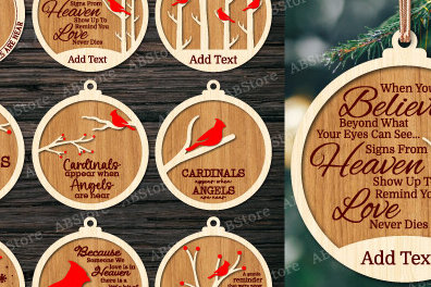 Σετ των 3 Intra απο ξύλο plywood 3mm-4mm πάχος χριστουγεννιάτικων καρδινάλιων στολίδι Δίασταση 8x8 cm INTRAFABR-105643322