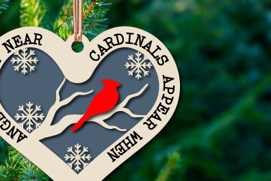 Σετ των 3 Intra απο ξύλο plywood 3mm-4mm πάχος Χριστουγεννιάτικο καρδινάλιο στολίδι με λέιζερ Δίασταση 8x8 cm INTRAFABR-76360936