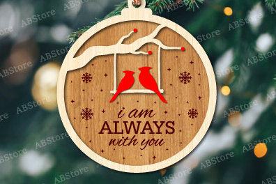 Σετ των 3 Intra απο ξύλο plywood 3mm-4mm πάχος Χριστουγεννιάτικο καρδινάλιο στολίδι με λέιζερ Δίασταση 8x8 cm INTRAFABR-105643305