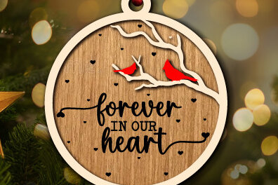 Σετ των 3 Intra απο ξύλο plywood 3mm-4mm πάχος Χριστουγεννιάτικο καρδινάλιο στολίδι με λέιζερ Δίασταση 8x8 cm INTRAFABR-76118853