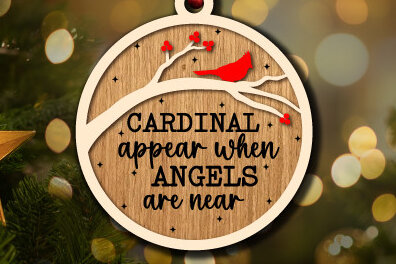 Σετ των 3 Intra απο ξύλο plywood 3mm-4mm πάχος Χριστουγεννιάτικο καρδινάλιο στολίδι με λέιζερ Δίασταση 8x8 cm INTRAFABR-76118861