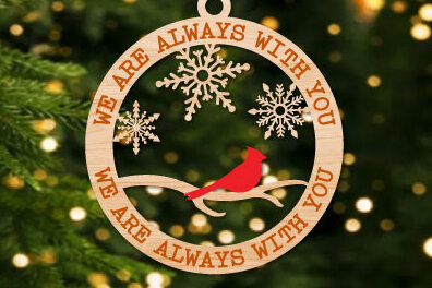 Σετ των 3 Intra απο ξύλο plywood 3mm-4mm πάχος Χριστουγεννιάτικο καρδινάλιο στολίδι Δίασταση 8x8 cm INTRAFABR-48314531