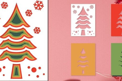 Intra απο ξύλο plywood 3mm-4mm πάχος Χριστουγεννιάτικες κάρτες Christmas Layered Δίασταση 750x500 cm INTRAFABR-77377228