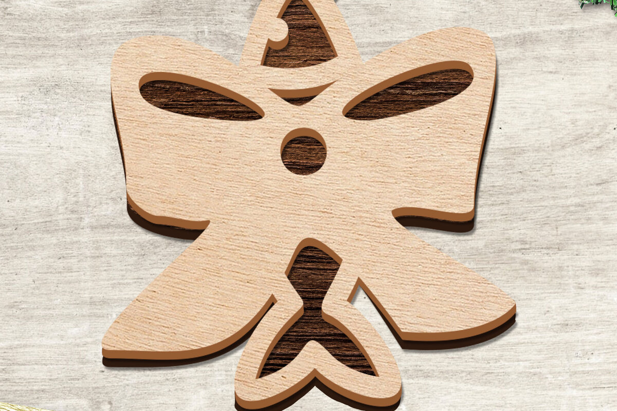 Σετ των 3 Intra απο ξύλο plywood 3mm-4mm πάχος Χριστουγεννιάτικο μπιχλιμπίδι γάτας με στρώσεις Δίασταση 8x8 cm INTRAFABR-77069790