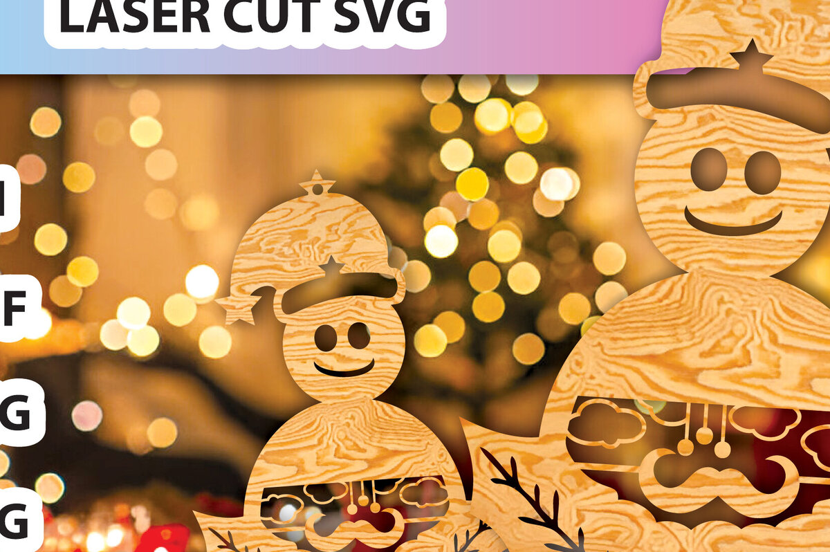 Σετ των 3 Intra απο ξύλο plywood 3mm-4mm πάχος Χριστουγεννιάτικα Συννεφιασμένα Στολίδια Δίασταση 8x8 cm INTRAFABR-104373241