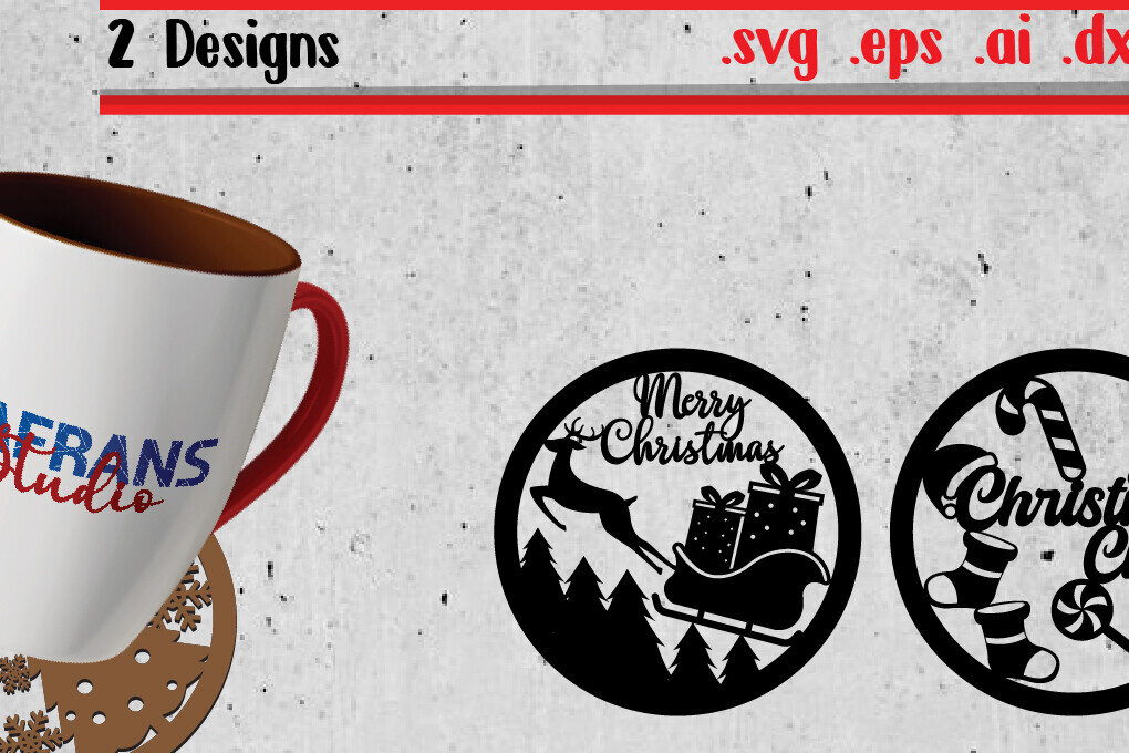 Σετ των 3 Intra απο ξύλο plywood 3mm-4mm πάχος Χριστουγεννιάτικα κομμένα για σουβέρ για καφέ Δίασταση 8x8 cm INTRAFABR-111071055