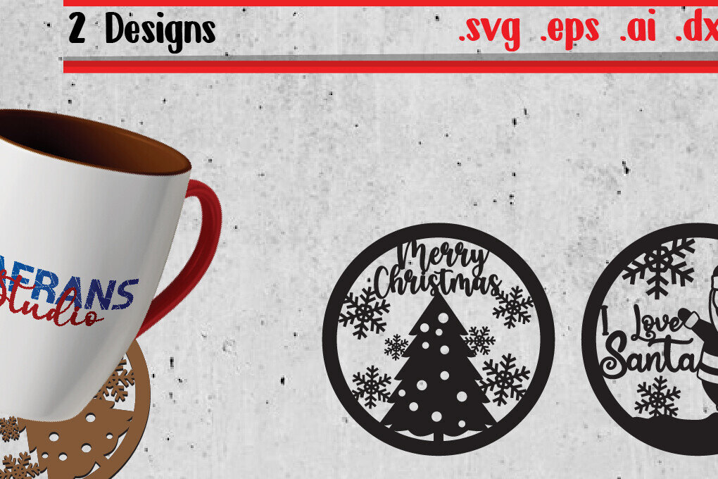 Σετ των 3 Intra απο ξύλο plywood 3mm-4mm πάχος Χριστουγεννιάτικα κομμένα για σουβέρ για καφέ Δίασταση 8x8 cm INTRAFABR-110820976