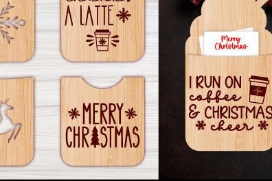 Σετ των 2 Intra απο ξύλο plywood 3mm-4mm πάχος Θήκη δώρου για χριστουγεννιάτικο καφέ Δίασταση 15x15 cm INTRAFABR-40447409