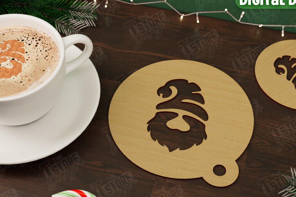 Σετ των 2 Intra απο ξύλο plywood 3mm-4mm πάχος Στένσιλ χριστουγεννιάτικου καφέ | Διακοπές |CNC Δίασταση 15x15 cm INTRAFABR-107555469