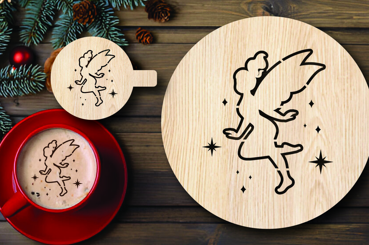 Σετ των 2 Intra απο ξύλο plywood 3mm-4mm πάχος Χριστουγεννιάτικο στένσιλ καφέ με λέιζερ Δίασταση 15x15 cm INTRAFABR-108529502