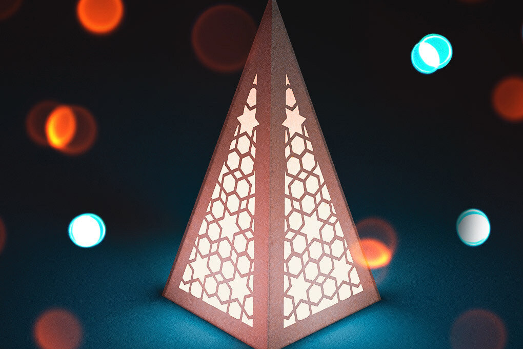 Σετ των 2 Intra απο ξύλο plywood 3mm-4mm πάχος Χριστουγεννιάτικο φανάρι κώνου με λέιζερ | Δίασταση 15x15 cm INTRAFABR-72556871