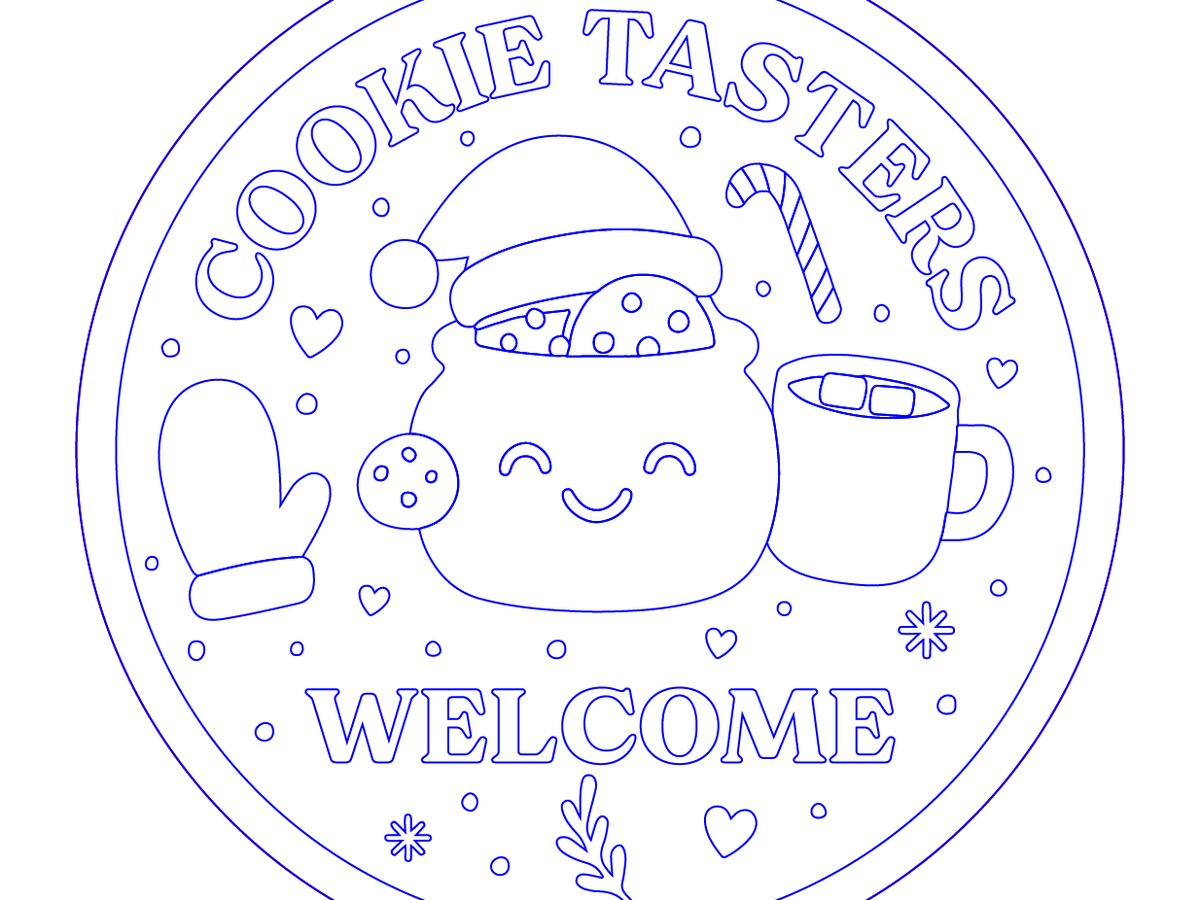 Σετ των 3 Intra απο ξύλο plywood 3mm-4mm πάχος Σήμα καλωσορίσματος για τους γευσιγνώστες των Χριστουγέννων Δίασταση 12x12 cm INTRAFABR-122360299