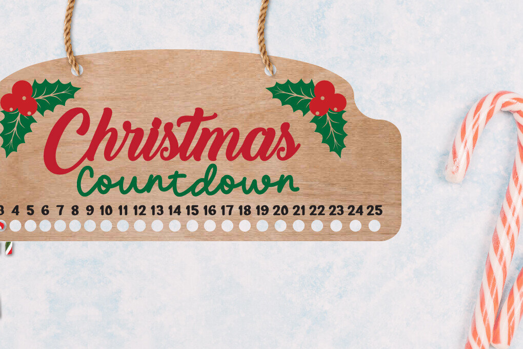 Σετ των 2 Intra απο ξύλο plywood 3mm-4mm πάχος Χριστουγεννιάτικη αντίστροφη μέτρηση | Χριστουγεννιάτικο ημερολόγιο Δίασταση 15x15 cm INTRAFABR-108767686