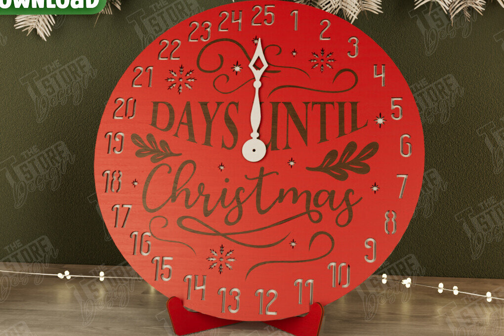 Σετ των 2 Intra απο ξύλο plywood 3mm-4mm πάχος Χριστουγεννιάτικη αντίστροφη μέτρηση | Χριστουγεννιάτικο ημερολόγιο Δίασταση 15x15 cm INTRAFABR-106126048