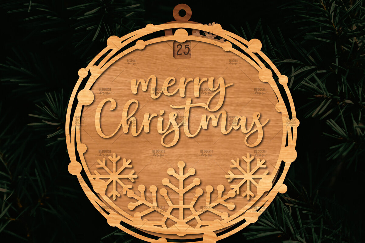 Σετ των 3 Intra απο ξύλο plywood 3mm-4mm πάχος Χριστουγεννιάτικο στολίδι αντίστροφης μέτρησης Δίασταση 8x8 cm INTRAFABR-107492266