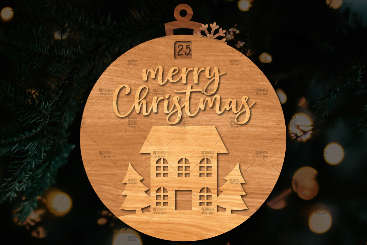 Σετ των 3 Intra απο ξύλο plywood 3mm-4mm πάχος Χριστουγεννιάτικο στολίδι αντίστροφης μέτρησης Δίασταση 8x8 cm INTRAFABR-107492167