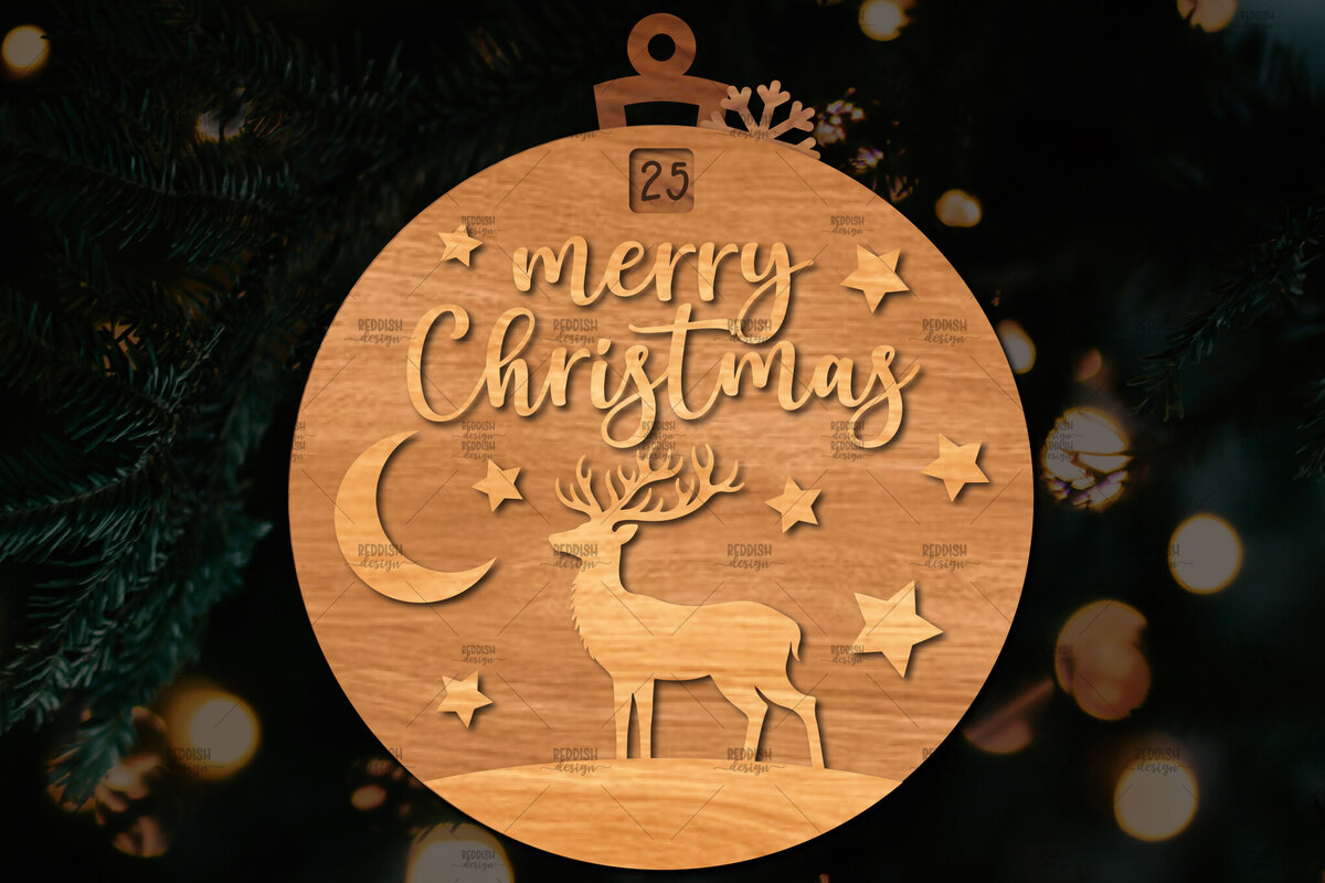 Σετ των 3 Intra απο ξύλο plywood 3mm-4mm πάχος Χριστουγεννιάτικο στολίδι αντίστροφης μέτρησης Δίασταση 8x8 cm INTRAFABR-107492201