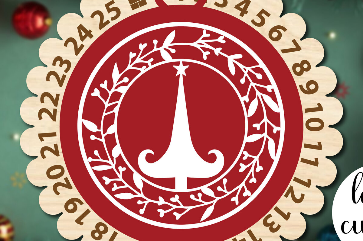 Σετ των 2 Intra απο ξύλο plywood 3mm-4mm πάχος χριστουγεννιάτικων πινακίδων αντίστροφης μέτρησης Δίασταση 15x15 cm INTRAFABR-84933218