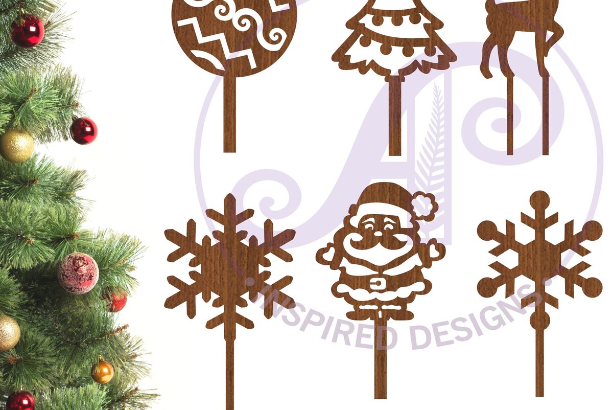 Σετ των 2 Intra απο ξύλο plywood 3mm-4mm πάχος Χριστουγεννιάτικα Cupcake , 6 Σχέδια Δίασταση 15x15 cm INTRAFABR-84252516