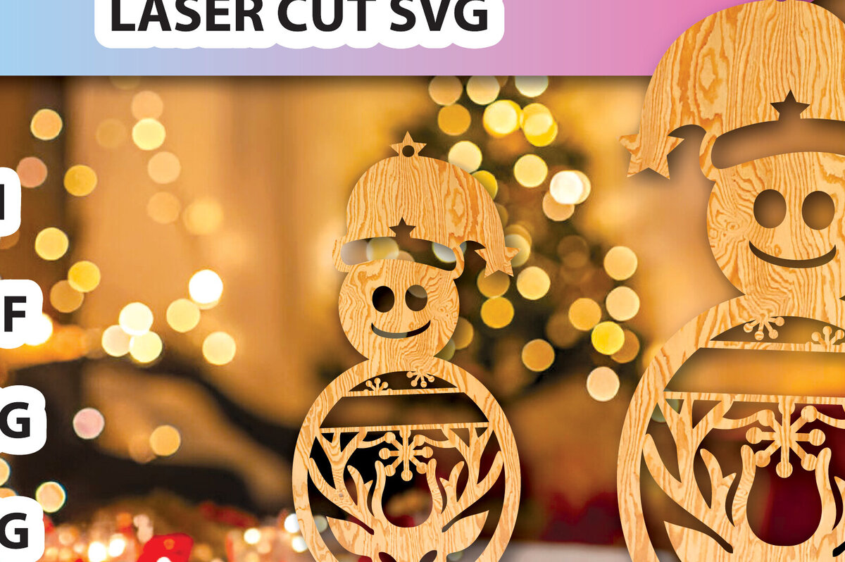 Σετ των 3 Intra απο ξύλο plywood 3mm-4mm πάχος Χριστουγεννιάτικα Αγαπημένα Στολίδια Δίασταση 8x8 cm INTRAFABR-104373668