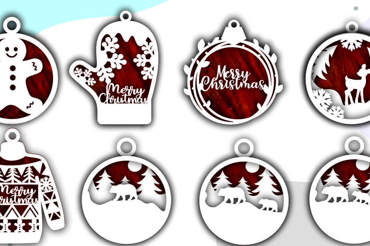 Σετ των 3 Intra απο ξύλο plywood 3mm-4mm πάχος χριστουγεννιάτικου ντεκόρ , χριστουγεννιάτικο παιχνίδι Δίασταση 8x8 cm INTRAFABR-49928163