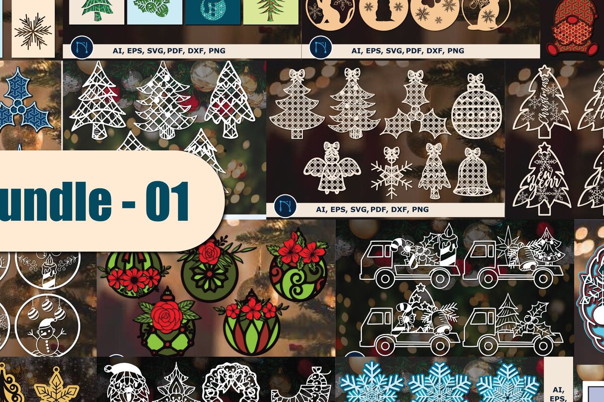 Σετ των 2 Intra απο ξύλο plywood 3mm-4mm πάχος Χριστουγεννιάτικο ντεκόρ Mini Crafts -1 Δίασταση 15x15 cm INTRAFABR-36890526