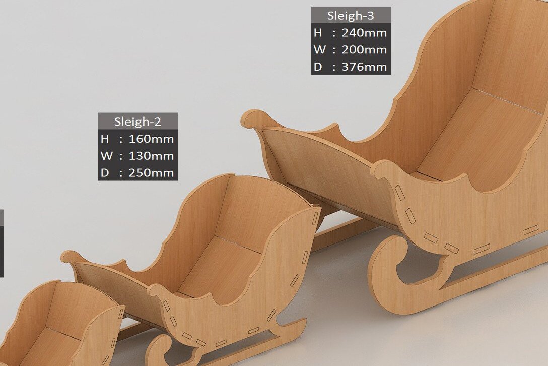 Intra απο ξύλο plywood 3mm-4mm πάχος Χριστουγεννιάτικη διακόσμηση έλκηθρα Σχεδιασμός δώρο Δίασταση 30x20 cm INTRAFABR-41864267