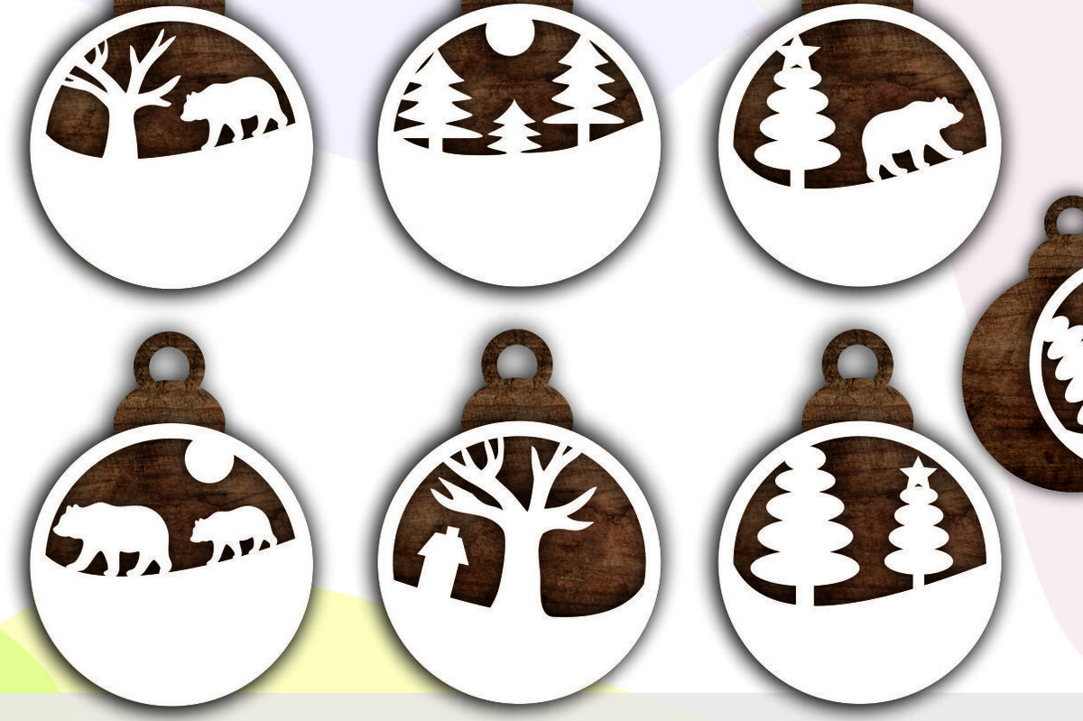 Σετ των 3 Intra απο ξύλο plywood 3mm-4mm πάχος Χριστουγεννιάτικη διακόσμηση Δίασταση 8x8 cm INTRAFABR-50304027