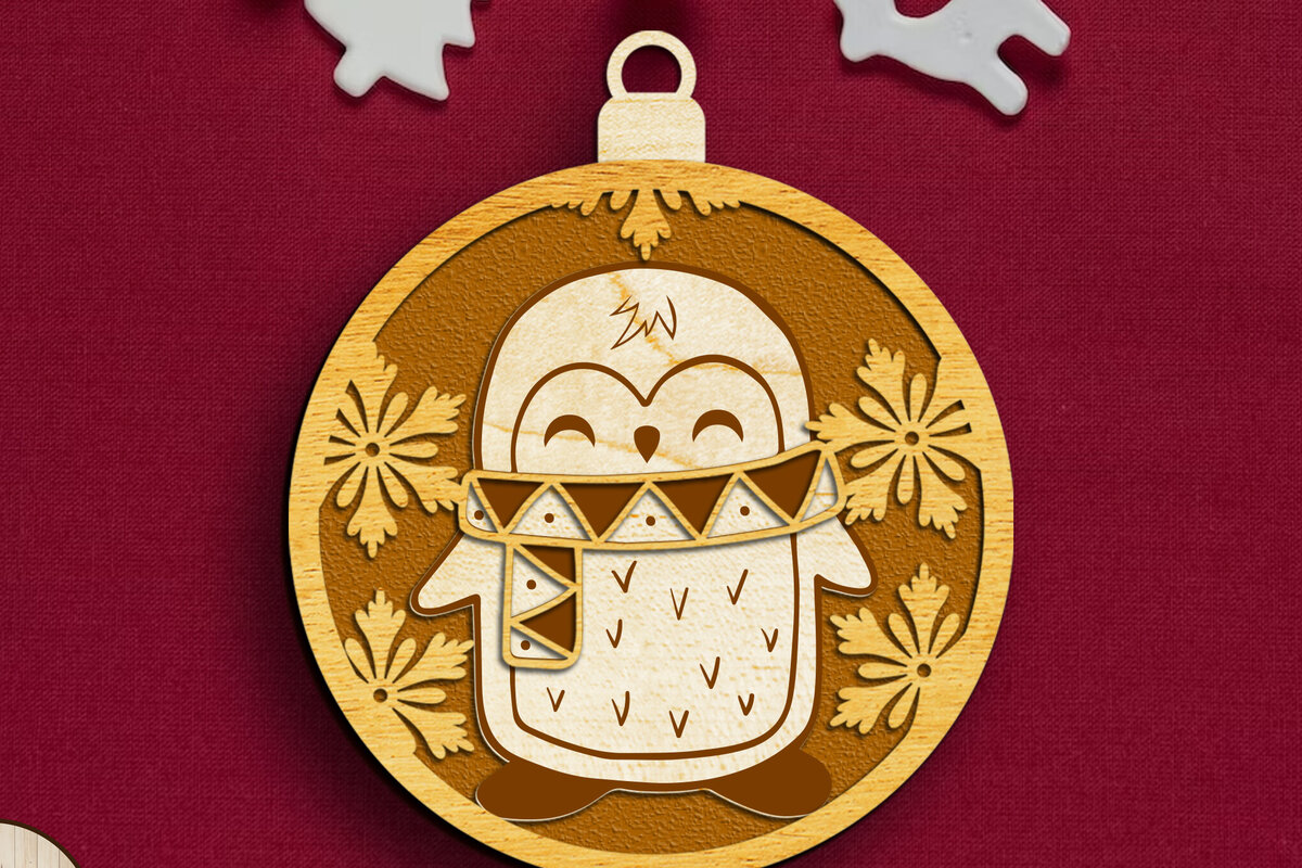 Σετ των 3 Intra απο ξύλο plywood 3mm-4mm πάχος Χριστουγεννιάτικη διακόσμηση, κοπή ξύλου και χαρτιού Δίασταση 4x4 cm INTRAFABR-83907314