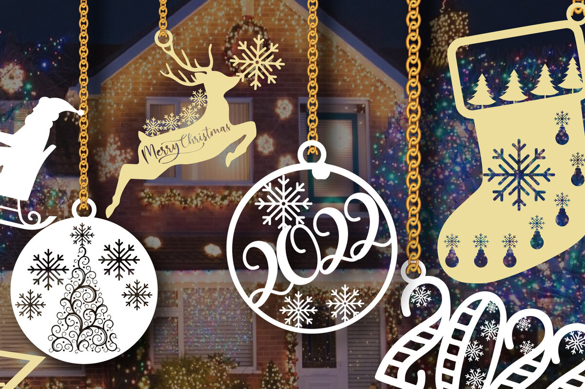 Σετ των 2 Intra απο ξύλο plywood 3mm-4mm πάχος Χριστουγεννιάτικων Διακοσμήσεων Δίασταση 15x15 cm INTRAFABR-21311192