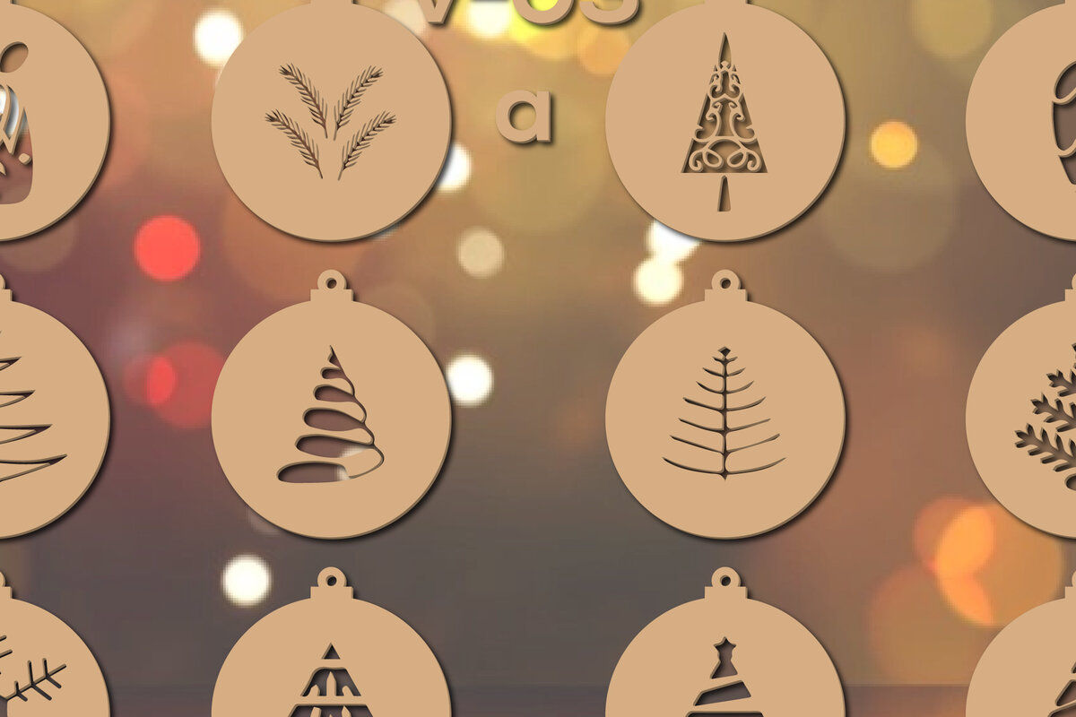 Σετ των 3 Intra απο ξύλο plywood 3mm-4mm πάχος Χριστουγεννιάτικων Διακοσμήσεων Δίασταση 15x15 cm INTRAFABR-19253219