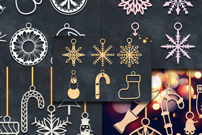 Σετ των 2 Intra απο ξύλο plywood 3mm-4mm πάχος ΧΡΙΣΤΟΥΓΕΝΝΙΑΤΙΚΑ Διακοσμητικά Δέσμη κοπής με λέιζερ Δίασταση 15x15 cm INTRAFABR-51555719