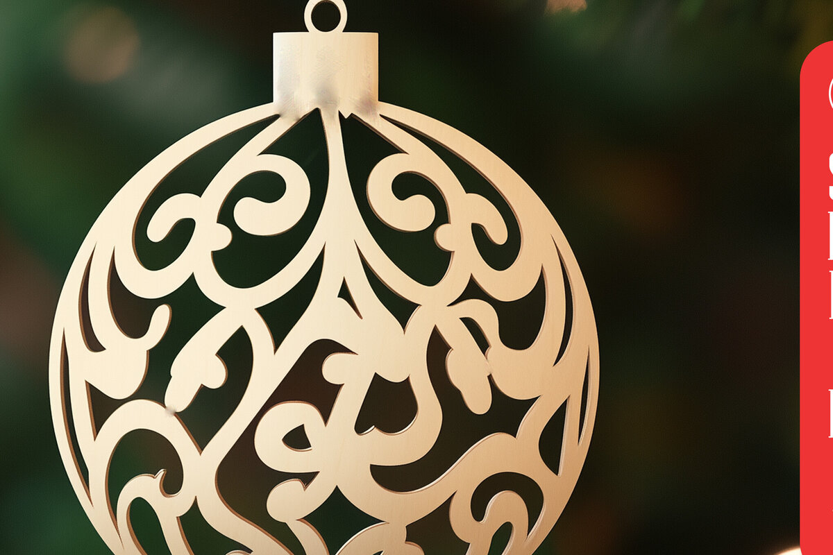 Σετ των 3 Intra απο ξύλο plywood 3mm-4mm πάχος Χριστουγεννιάτικα στολίδια Cut Δίασταση 8x8 cm INTRAFABR-104496323