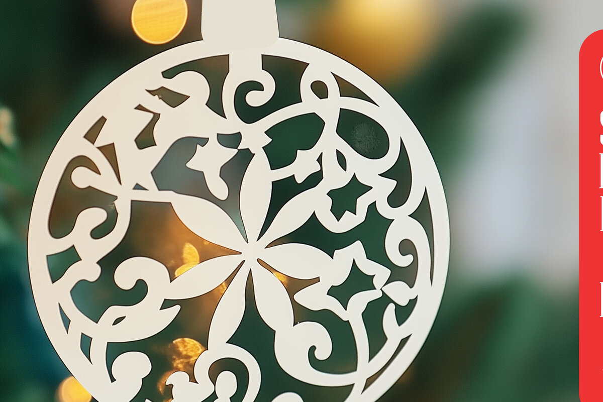 Σετ των 3 Intra απο ξύλο plywood 3mm-4mm πάχος Χριστουγεννιάτικα στολίδια Cut Δίασταση 8x8 cm INTRAFABR-104530267