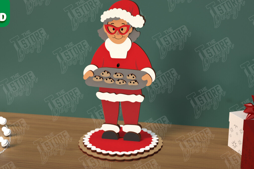 Σετ των 3 Intra απο ξύλο plywood 3mm-4mm πάχος Χριστουγεννιάτικα στολίδια | Επιτραπέζιο ειδώλιο Δίασταση 8x8 cm INTRAFABR-106886326