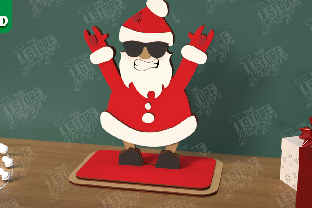 Σετ των 3 Intra απο ξύλο plywood 3mm-4mm πάχος Χριστουγεννιάτικα στολίδια | Επιτραπέζιο ειδώλιο Δίασταση 8x8 cm INTRAFABR-106886340