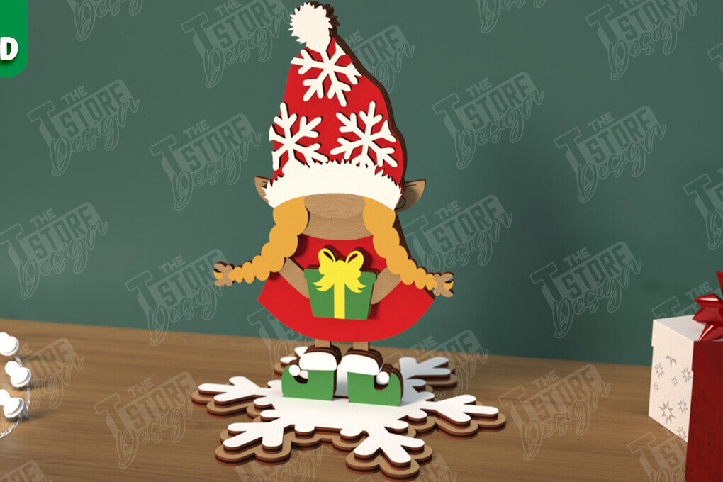 Σετ των 3 Intra απο ξύλο plywood 3mm-4mm πάχος Χριστουγεννιάτικα στολίδια | Επιτραπέζιο ειδώλιο Δίασταση 8x8 cm INTRAFABR-106886352