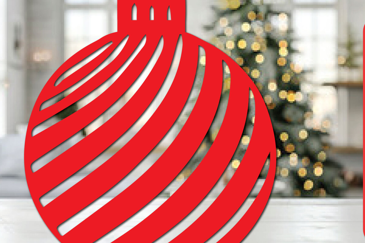 Σετ των 3 Intra απο ξύλο plywood 3mm-4mm πάχος Χριστουγεννιάτικη Διακοσμητική Μπάλα Cut File Δίασταση 8x8 cm INTRAFABR-110562398