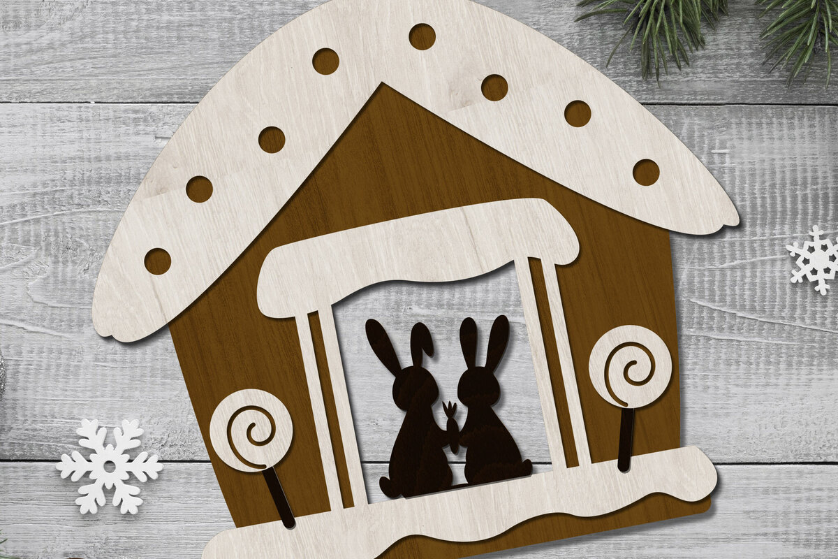 Σετ των 3 Intra απο ξύλο plywood 3mm-4mm πάχος Χριστουγεννιάτικο Διακοσμητικό Σπίτι, χειροτεχνίας Δίασταση 4x4 cm INTRAFABR-84845598