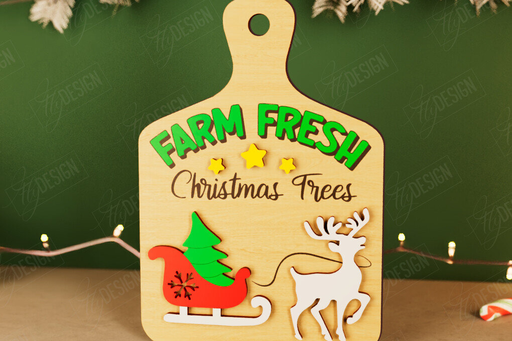 Intra απο ξύλο plywood 3mm-4mm πάχος Χριστουγεννιάτικο Διακοσμητικό Μίνι Κοπτικό Πίνακας Δίασταση 40x40 cm INTRAFABR-111663739