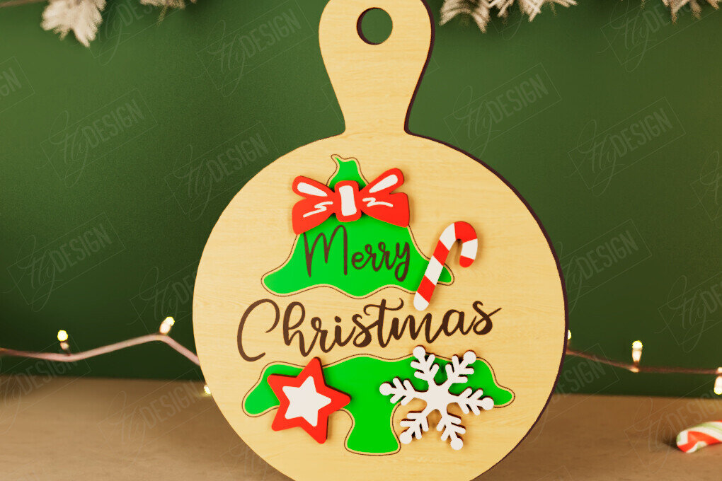 Intra απο ξύλο plywood 3mm-4mm πάχος Χριστουγεννιάτικο Διακοσμητικό Μίνι Κοπτικό Πίνακας Δίασταση 40x40 cm INTRAFABR-111663758