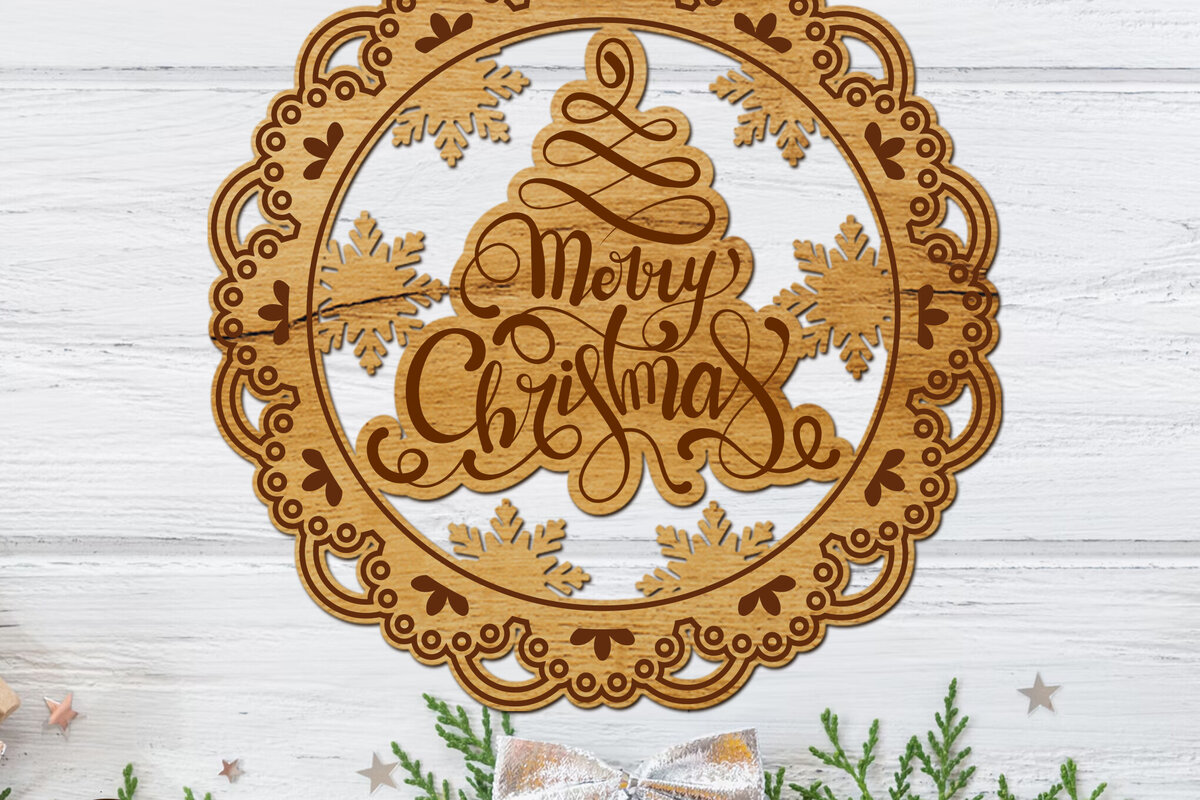 Σετ των 3 Intra απο ξύλο plywood 3mm-4mm πάχος Χριστουγεννιάτικο διακοσμητικό στολίδι πρότυπο Δίασταση 3x3 cm INTRAFABR-109646095