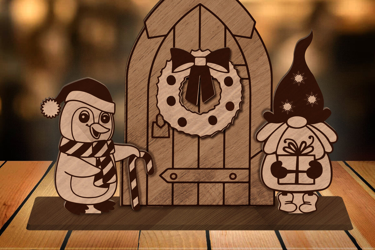 Σετ των 3 Intra απο ξύλο plywood 3mm-4mm πάχος Χριστουγεννιάτικο διακοσμητικό πρότυπο, στολίδι Δίασταση 2x2 cm INTRAFABR-86122237